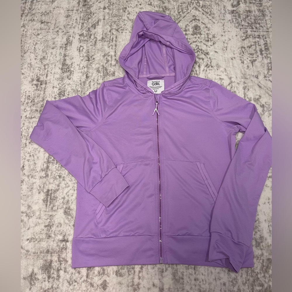 Athleta Girl XL Lilac Full Zip Hoodie Jacket
